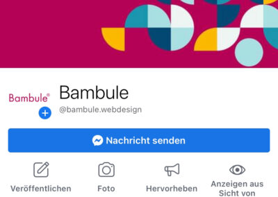 Bambule Facebook-Profil mit Tab-Leiste